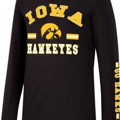 Colosseum Youth Iowa Hawkeyes Black Roof Top Longsleeve T-Shirt For Girls'