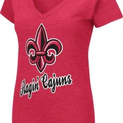 Colosseum Women's Louisiana-Lafayette Ragin' Cajuns Red Dual Blend V-Neck T-Shirt