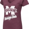 Colosseum Women's Mississippi State Bulldogs Maroon Dual Blend V-Neck T-Shirt