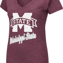 Colosseum Women's Mississippi State Bulldogs Maroon Dual Blend V-Neck T-Shirt