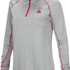 Colosseum Women's Ohio State Buckeyes Gray Stingray 1/4 Zip Jacket