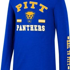 Colosseum Youth Pitt Panthers Blue Roof Top Longsleeve T-Shirt For Girls'
