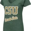 Colosseum Women's Colorado State Rams Green Dual Blend V-Neck T-Shirt