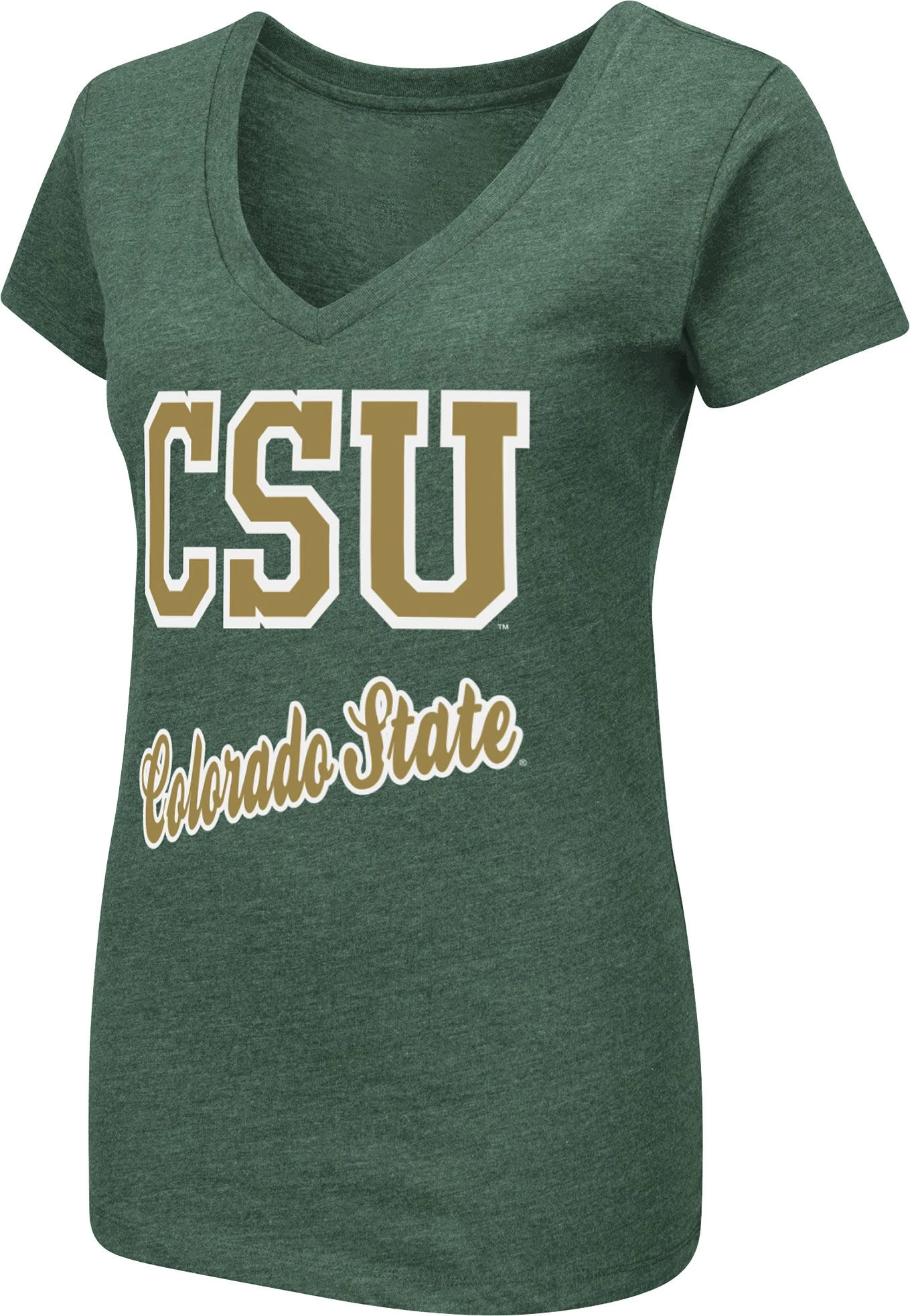 Colosseum Women's Colorado State Rams Green Dual Blend V-Neck T-Shirt 1 Colosseum Women's Colorado State Rams Green Dual Blend V-Neck T-Shirt