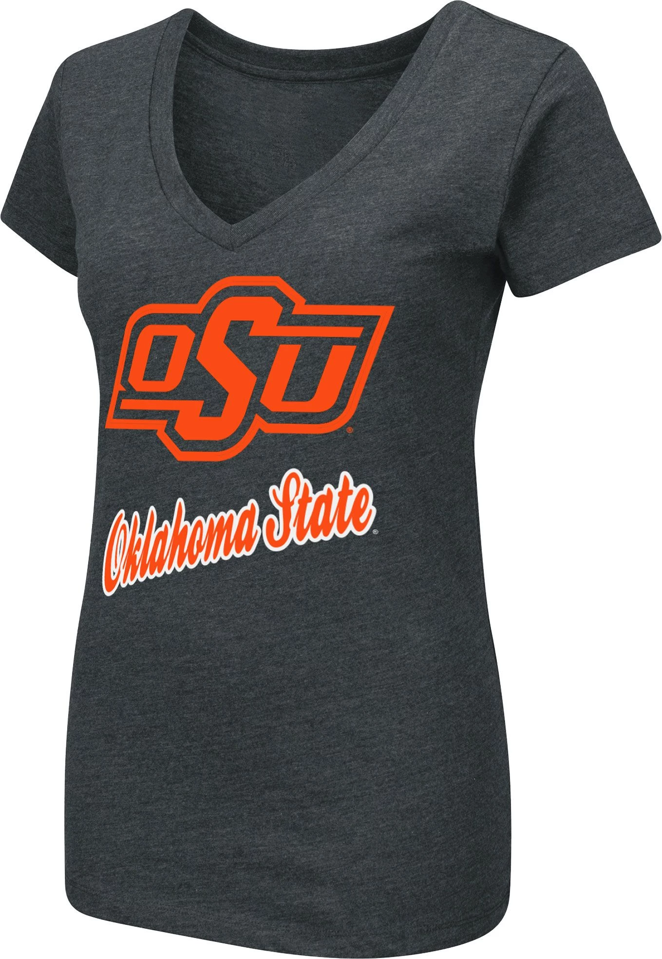 Colosseum Women's Oklahoma State Cowboys Dual Blend V-Neck Black T-Shirt 1 Colosseum Women's Oklahoma State Cowboys Dual Blend V-Neck Black T-Shirt