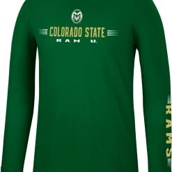 Colosseum Men's Colorado State Rams Green Spackler Longsleeve T-Shirt