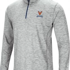 Colosseum Men's Virginia Cavaliers Gray Rival Poly 1/4 Zip Jacket
