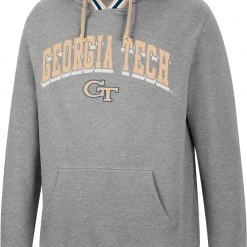 Colosseum Men's Georgia Tech Yellow Jackets Grey Baller Pullover Hoodie