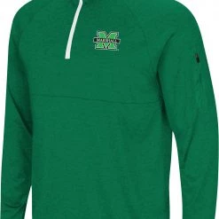Colosseum Men's Marshall Thundering Herd Green Rival 1/4 Zip Jacket