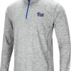 Colosseum Men's Pitt Panthers Gray Rival Poly 1/4 Zip Jacket