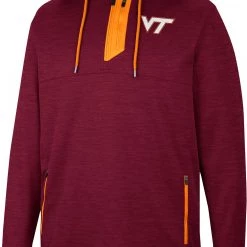 Colosseum Men's Virginia Tech Hokies Maroon Brushwood 1/4 Zip Jacket