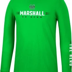 Colosseum Men's Marshall Thundering Herd Green Spackler Longsleeve T-Shirt