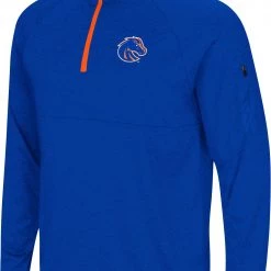 Colosseum Men's Boise State Broncos Blue Rival 1/4 Zip Jacket