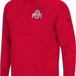 Colosseum Men's Ohio State Buckeyes Scarlet Rival 1/4 Zip Jacket