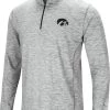 Colosseum Men's Iowa Hawkeyes Gray Rival Poly 1/4 Zip Jacket