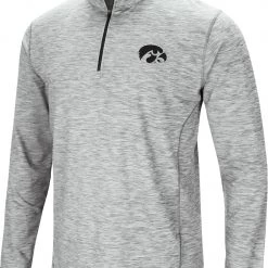 Colosseum Men's Iowa Hawkeyes Gray Rival Poly 1/4 Zip Jacket