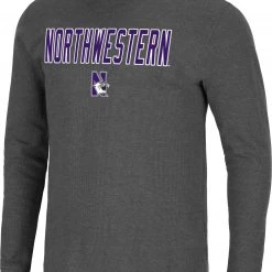 Colosseum Men's Northwestern Wildcats Grey Dragon Long Sleeve Thermal T-Shirt