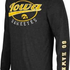 Colosseum Men's Iowa Hawkeyes Black Far Out! Long Sleeve T-Shirt