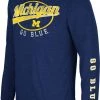 Colosseum Men's Michigan Wolverines Blue Far Out! Long Sleeve T-Shirt