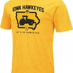 Colosseum Men's Iowa Hawkeyes Gold ANF Tractor Dual Blend T-Shirt