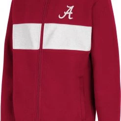 Colosseum Youth Alabama Crimson Tide Crimson Woodman Full-Zip Hoodie For Girls'