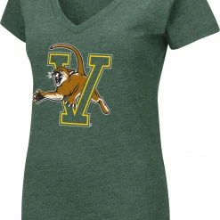 Colosseum Women's Vermont Catamounts Green Playbook Dual Blend V-Neck T-Shirt