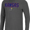 Colosseum Men's Kansas Jayhawks Grey Dragon Long Sleeve Thermal T-Shirt