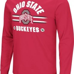 Colosseum Men's Ohio State Buckeyes Scarlet Playbook Long Sleeve T-Shirt