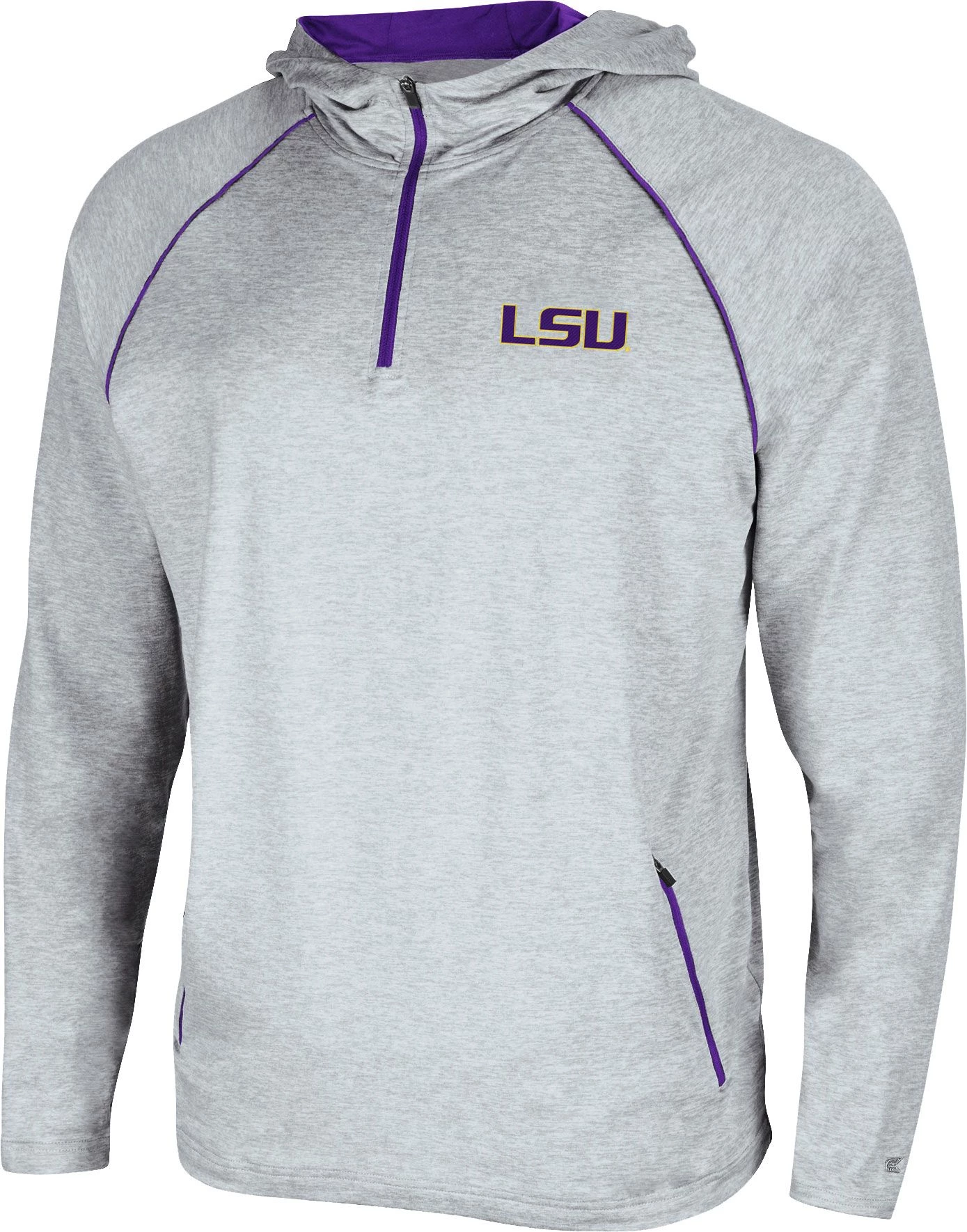 Colosseum Men's LSU Tigers Grey Timeline Quarter-Zip Pullover Hoodie 1 Colosseum Men's LSU Tigers Grey Timeline Quarter-Zip Pullover Hoodie