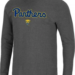Colosseum Men's Pitt Panthers Grey Dragon Long Sleeve Thermal T-Shirt