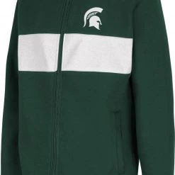 Colosseum Youth Michigan State Spartans Green Woodman Full-Zip Hoodie For Boys'