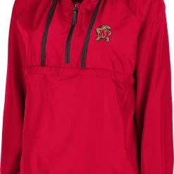 Colosseum Women's Maryland Terrapins Red Doodling Packable Quarter-Zip Anorak