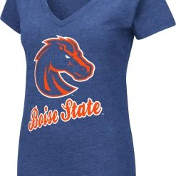 Colosseum Women's Boise State Broncos Blue Dual Blend V-Neck T-Shirt