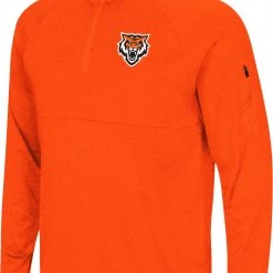Colosseum Men's Idaho State Bengals Orange Rival 1/4 Zip Jacket