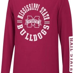 Colosseum Youth Mississippi State Bulldogs Maroon Long Sleeve Trolley T-Shirt For Boys'