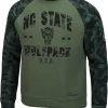 Colosseum Men's NC State Wolfpack Green OHT Crew Pullover Sweatshirt