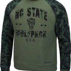Colosseum Men's NC State Wolfpack Green OHT Crew Pullover Sweatshirt