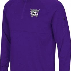 Colosseum Men's Weber State Wildcats Purple Rival 1/4 Zip Jacket