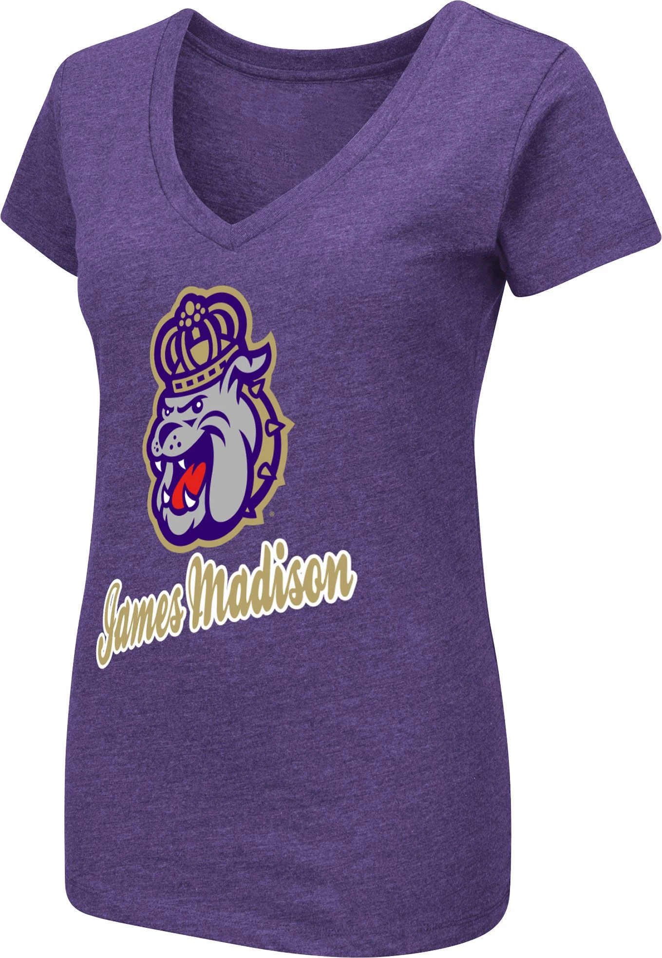 Colosseum Women's James Madison Dukes Purple Dual Blend V-Neck T-Shirt 1 Colosseum Women's James Madison Dukes Purple Dual Blend V-Neck T-Shirt