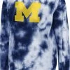 Colosseum Women's Michigan Wolverines Navy Tie-Dye Crew Pullover Sweatshirt