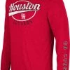 Colosseum Men's Houston Cougars Red Far Out! Long Sleeve T-Shirt