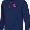 Colosseum Men's Ole Miss Rebels Blue Rival 1/4 Zip Jacket