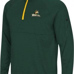 Colosseum Men's Wright State Raiders Green Rival 1/4 Zip Jacket