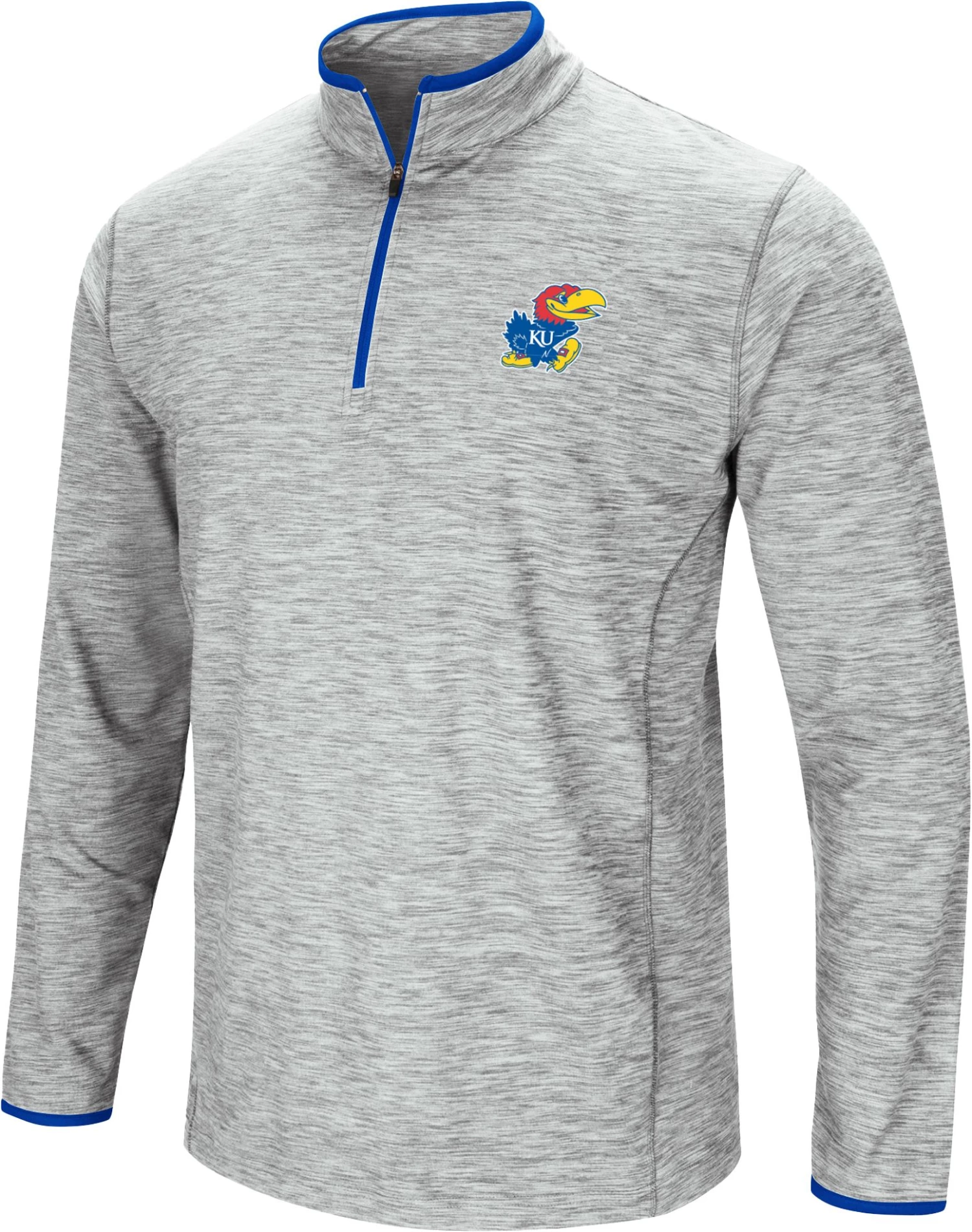 Colosseum Men's Kansas Jayhawks Gray Rival Poly 1/4 Zip Jacket 1 Colosseum Men's Kansas Jayhawks Gray Rival Poly 1/4 Zip Jacket