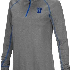 Colosseum Women's Duke Blue Devils Gray Stingray 1/4 Zip Jacket