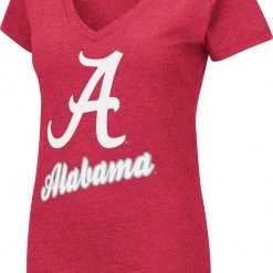 Colosseum Women's Alabama Crimson Tide Crimson Dual Blend V-Neck T-Shirt