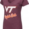 Colosseum Women's Virginia Tech Hokies Maroon Dual Blend V-Neck T-Shirt