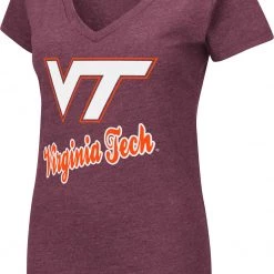 Colosseum Women's Virginia Tech Hokies Maroon Dual Blend V-Neck T-Shirt