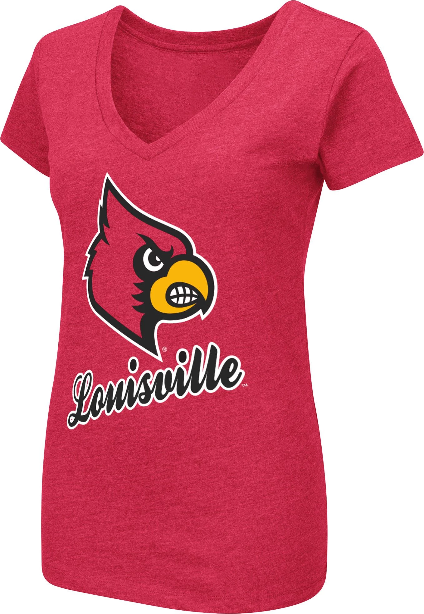Colosseum Women's Louisville Cardinals Cardinal Red Dual Blend V-Neck T-Shirt 1 Colosseum Women's Louisville Cardinals Cardinal Red Dual Blend V-Neck T-Shirt