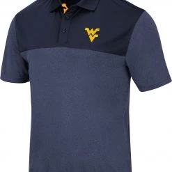 Colosseum Men's West Virginia Mountaineers Blue Links Polo
